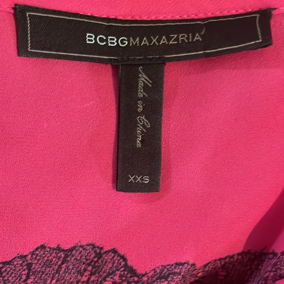 BCBGMaxAzria Leia Begonia Combo Pink and Black One Shoulder Dress Size XXS - Picture 15 of 16